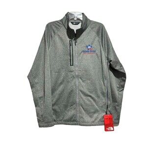 The North Face Heather Gray Raglan Sleeve Full Zip Up Logo Jacket Size XL Co Log